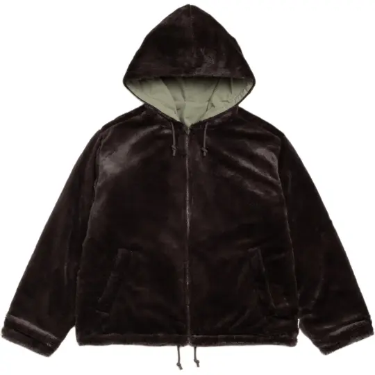 Stussy FW25 ДВУСТОРОННЯЯ КУРТКА С КАПЮШОНОМ двусторонняя свободная куртка с капюшоном, одинакового стиля для мужчин и женщин