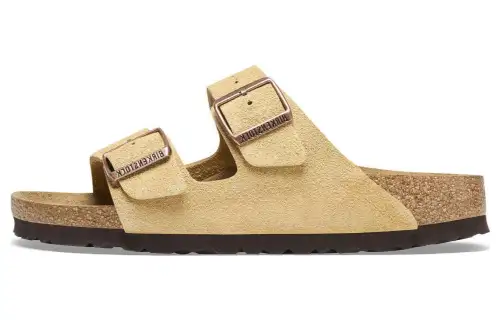 Birkenstock Arizona buckled suede sandals