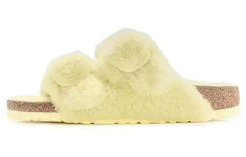 Birkenstock Arizona Teddy Abrasion Resistant Slide Slippers Women's Yellow
