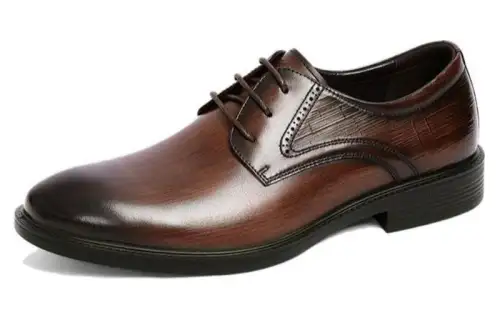 AOKANG comfortable round toe formal leather shoes for men brown