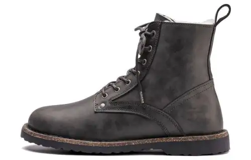 Birkenstock Suede Combat Boots Women's Dark Gray