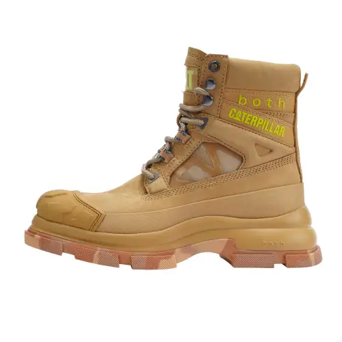 BOTH x CAT Cow Leather Casual Crew Outdoor Boots Women's Yellow