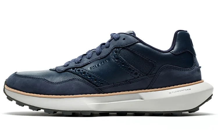 COLE HAAN Sports Running Shoes Top Grain Cow Leather Low top Casual Shoes Men's Navy Blue