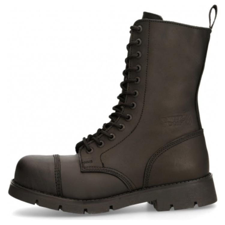 NEW ROCK Crew Combat Boots 4cm Unisex Black