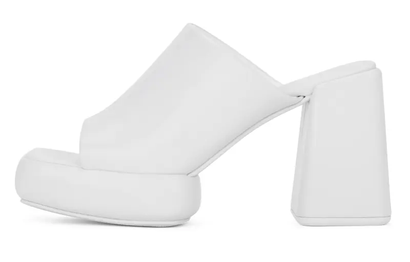 CHARLES&KEITH Small Ck Pu Slide Slippers 9.7cm Women's Dark Blue/White