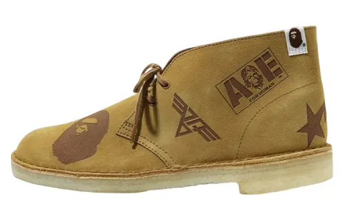 Clarks x A BATHING APE Leather Ankle Boots Men's Light Umber