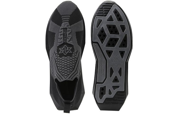 NORVINCY Fabric Breathable And Lightweight Low top Running Shoes Unisex Black Flywire Woven Versatile
