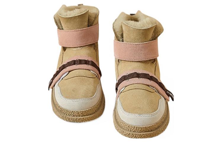 Joy&Mario Thermal Height Increasing Thermal Height Increasing Color Block Fleece Lined Platform Snow Boots Women's