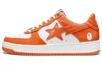 A BATHING APE Low top Stylish Skateboarding Shoes Women's Orange White
