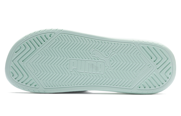 Шлепанцы PUMA Popcat Slide (белый / зеленый) — Белый / зелёный — фото 4