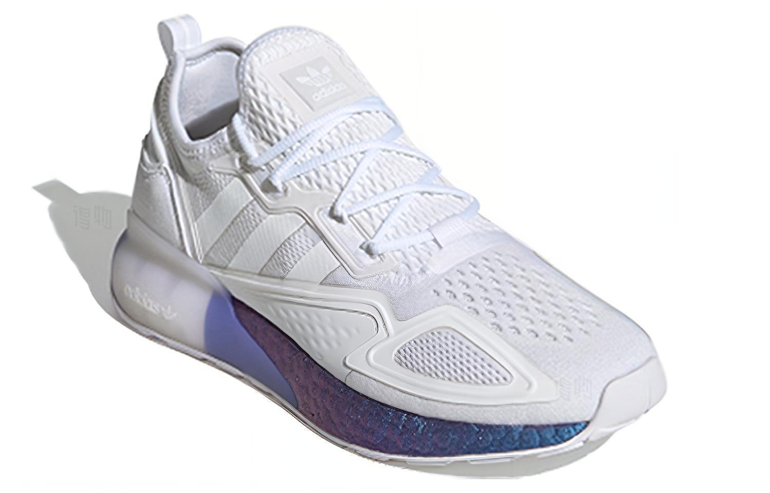 Кроссовки adidas originals ZX 2K Boost (бело-фиолетовые) — Белый / фиолетовый — фото 3