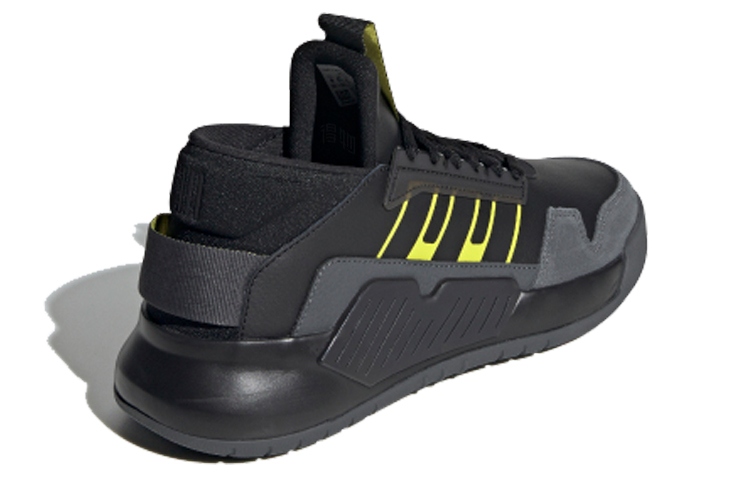 Мужские кеды adidas neo BBALL90S (черно-серо-желтый) — фото 3