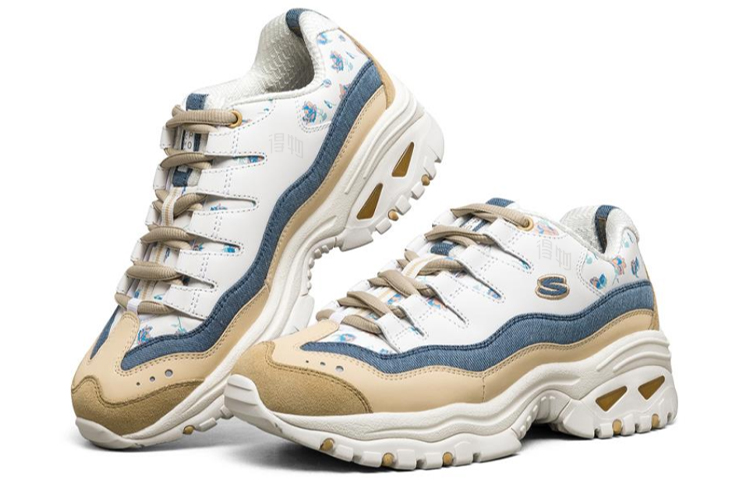 Женские кроссовки Skechers Energy (бело-желто-синие) — фото 3