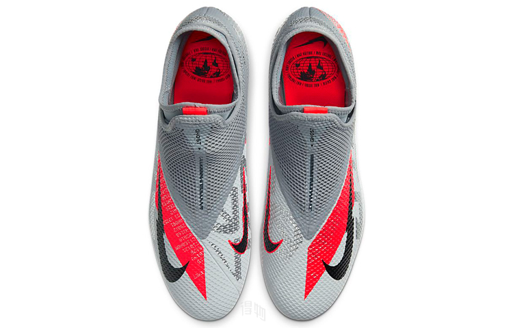 Футбольные бутсы Nike Phantom Vision 2 Academy DF AG (серый / красный) — Серыйкрасный — фото 4