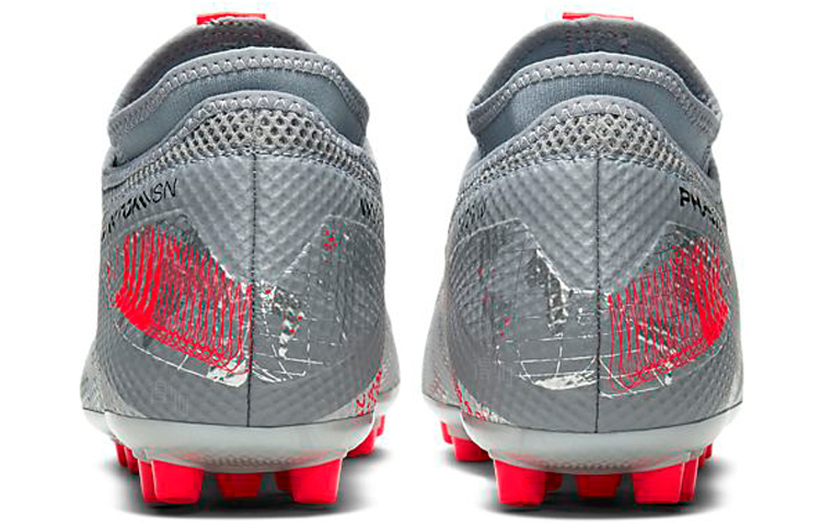 Футбольные бутсы Nike Phantom Vision 2 Academy DF AG (серый / красный) — Серыйкрасный — фото 5