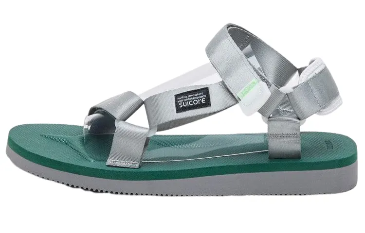Suicoke Hook and loop Fashion Sandal Men's Gray Green