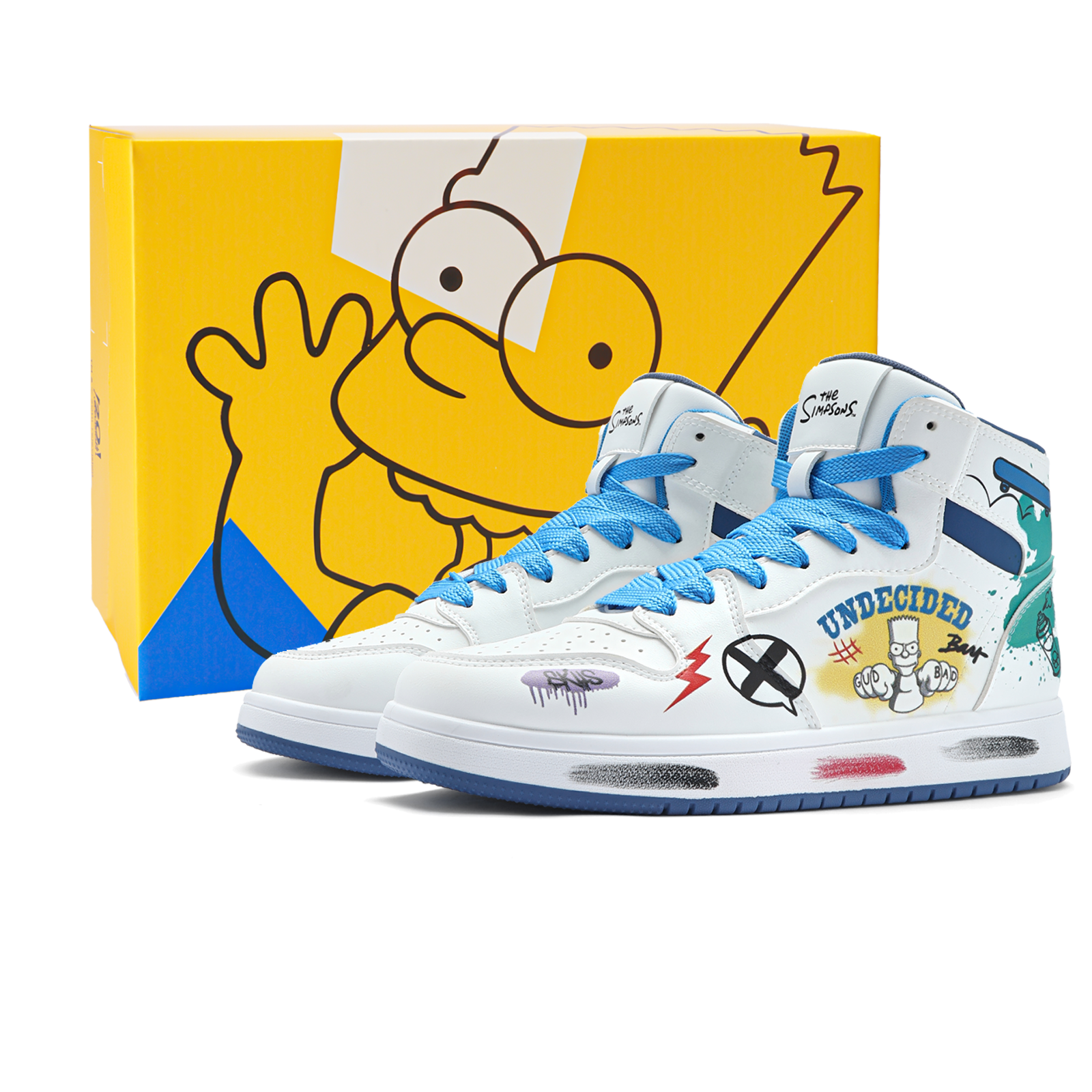 Кеды The Simpsons High Top (черно-белые)