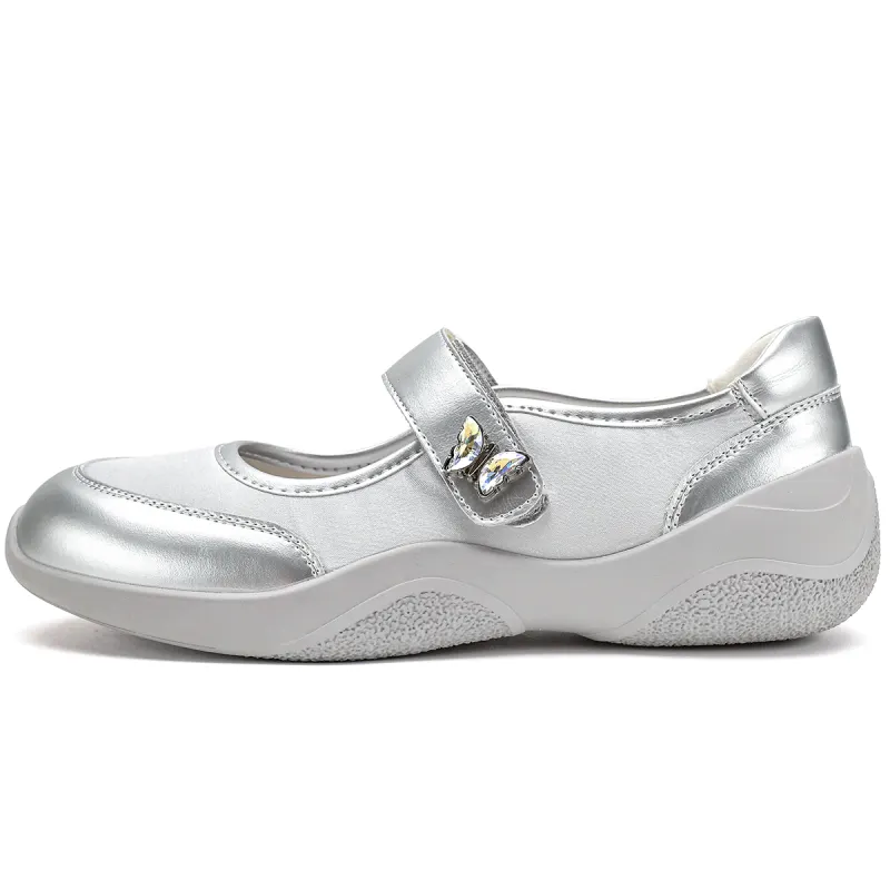 D FUSE SCANDINAVIA Flat Ballet Shoes Mary Jane Shoes Cow Split Leather Casual Shoes Women's