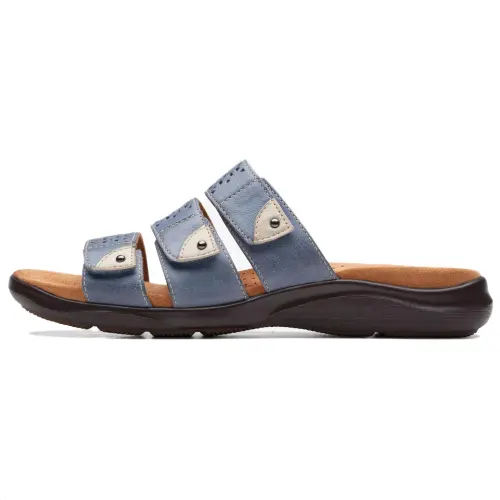 Clarks Slip Resistant Slide Slippers Women's Blue