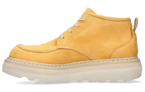 PREMIATA Comfortable Round Toe Mid top Casual Shoes Men's Yellow