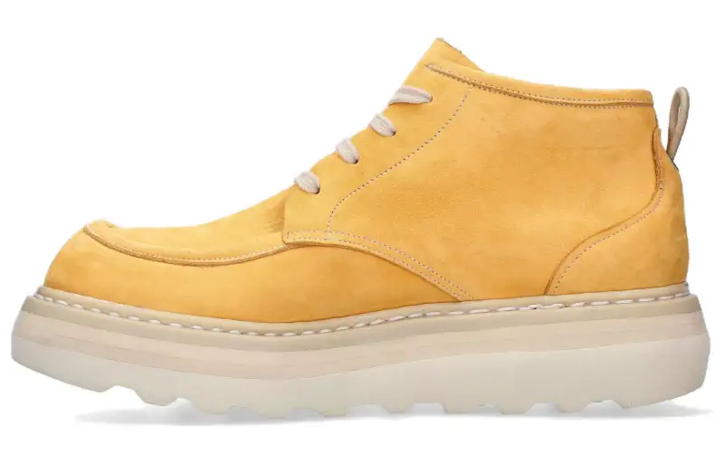 PREMIATA Comfortable Round Toe Mid top Casual Shoes Men's Yellow