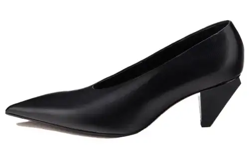 AGL Leather Cone Heel High Heels Women's Black