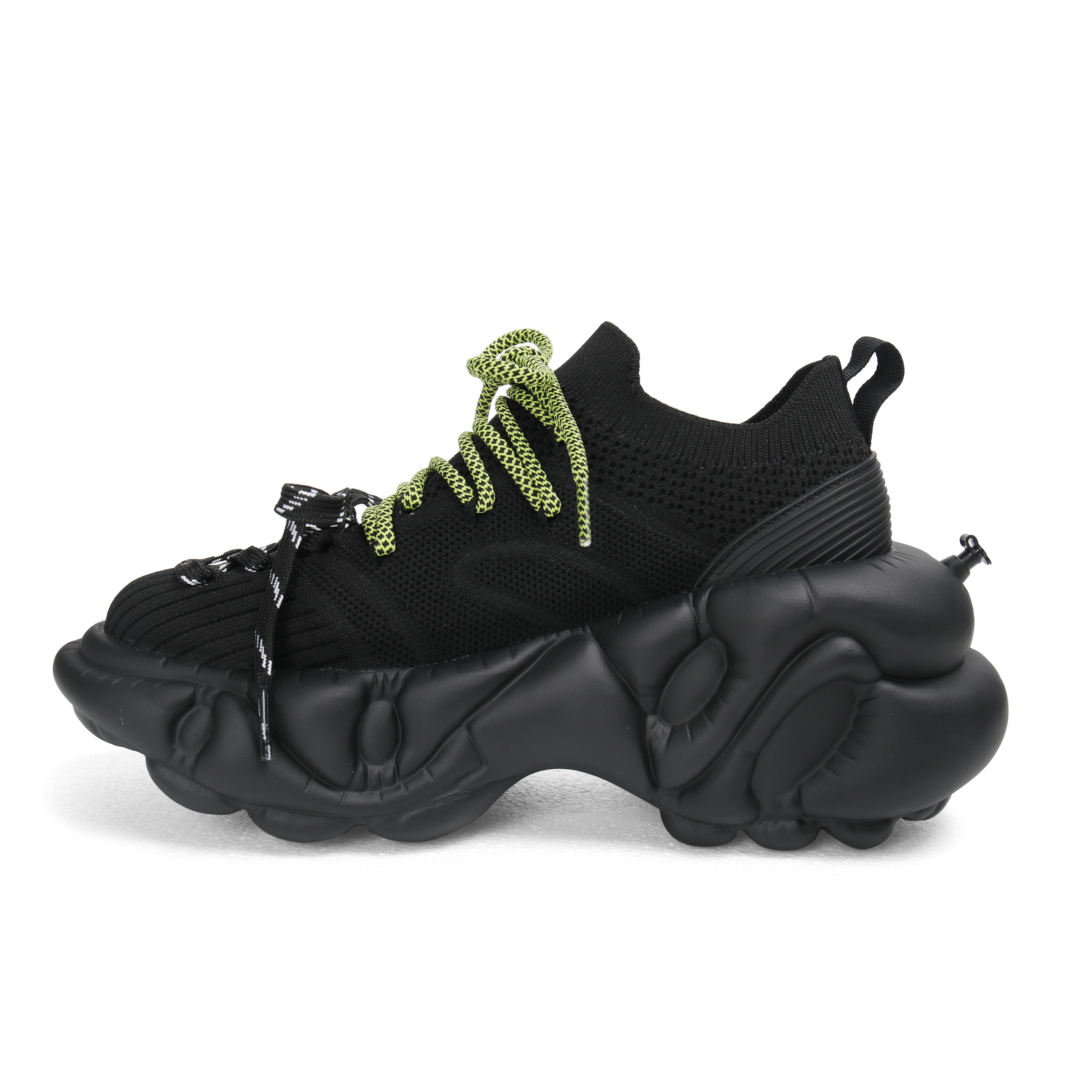 ZERO COSMOS Fabric Breathable Height Increasing Breathable Height Increasing Low top Chunky Sneakers Unisex Black