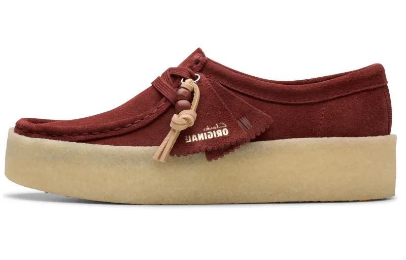 Clarks Cow Split Leather Low top Casual Shoes Women's Red