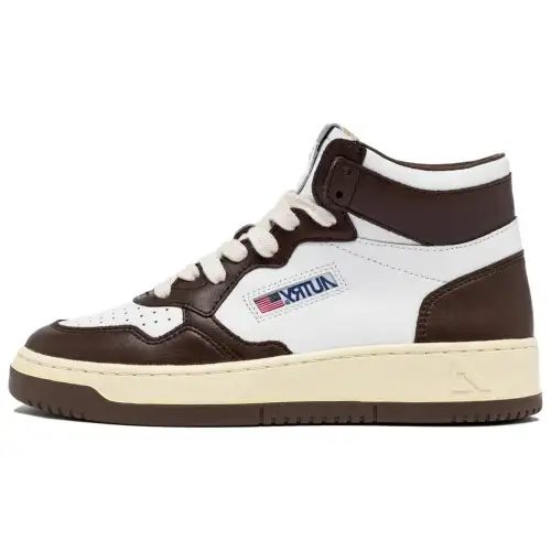 AUTRY Medalist Leather High top Skateboard Shoes Men's White Umber