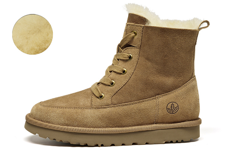 LEAVELAND Shearling, Wool Lining Fleece Lined Thermal Crew Snow Boots Unisex
