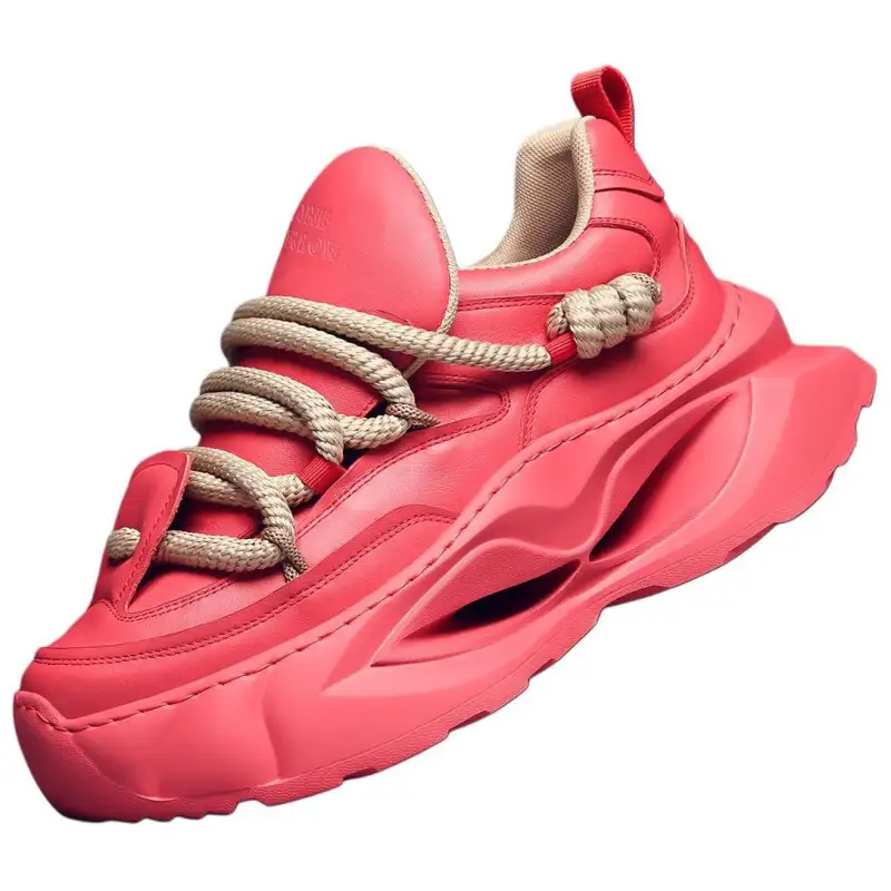 JANE HARLOW Synthetic Leather Low top Chunky Sneakers Men's Red