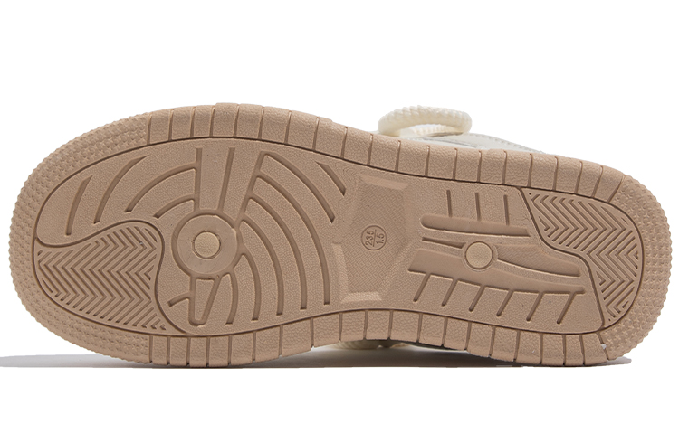 TUOPIN Fabric Soft And Cozy Platform Cream Puff Fleece Lined Puffy Shoes Thermal Slip Resistant Height Increasing
