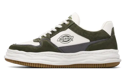 Dickies Slip Resistant Cushioning Abrasion Resistant Low top Skateboard Shoes Men's Army Green & White