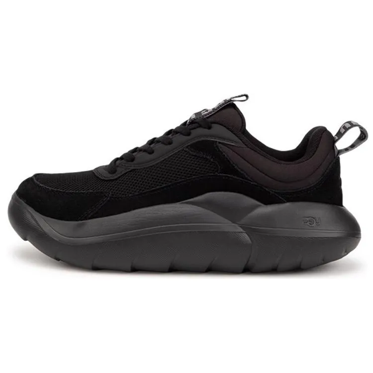 UGG Textile, Split Cow Leather Low top Casual Shoes Women's Black