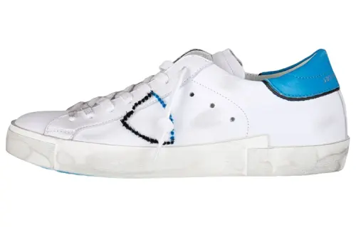 PHILIPPE MODEL Leather Stylish Skateboarding Shoes White Blue