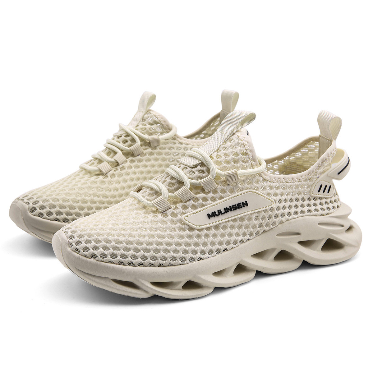 Mulinsen Fashion Trend Fabric Low top Running Shoes Men’s Apricot