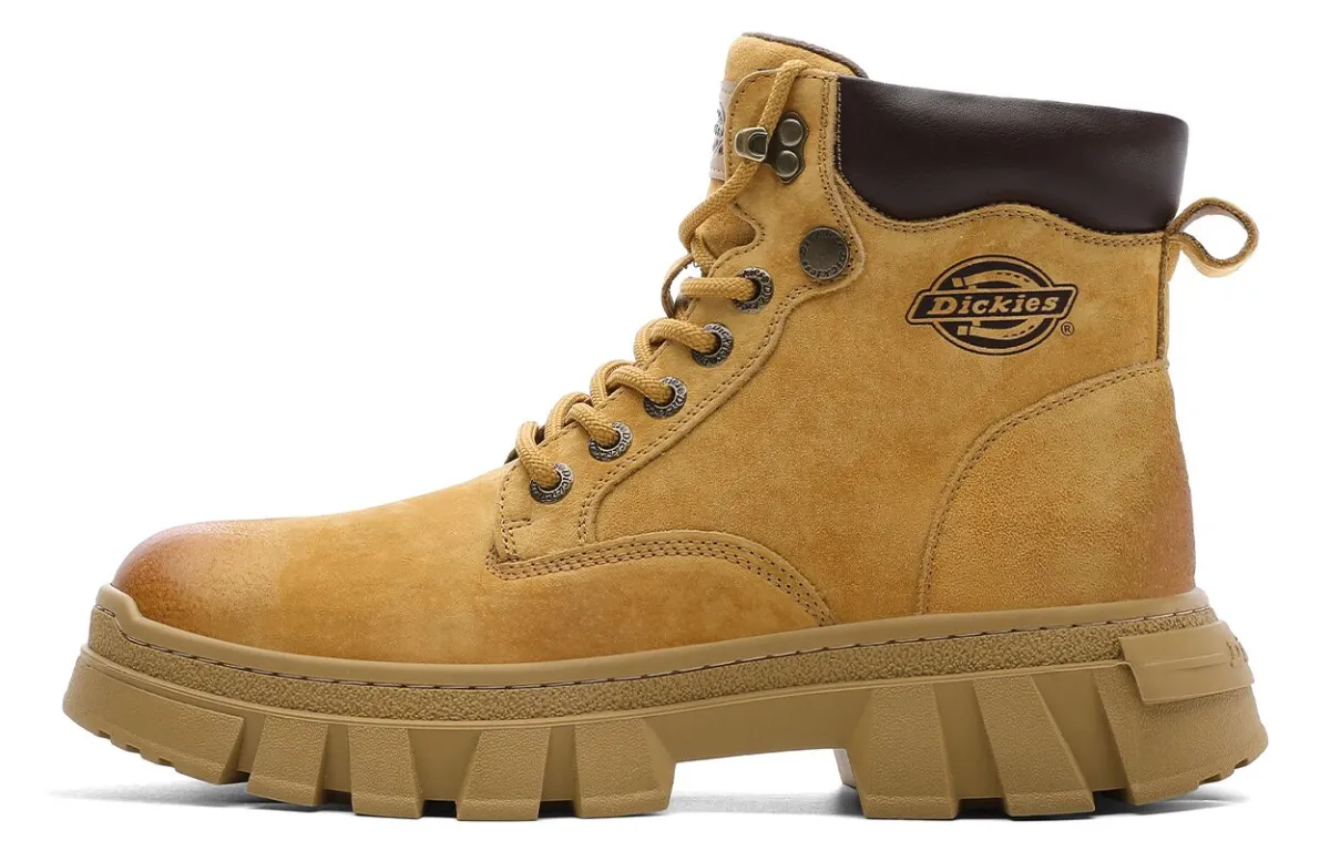Dickies Top Grain Pig Leather Combat Boots Men's Earth Yellow