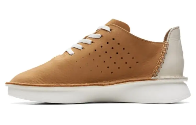 Clarks Leather Low top Sports Casual Shoes Women's Khaki