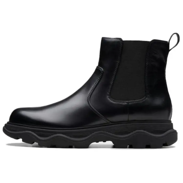 Clarks Short Chelsea Boots Men's Black