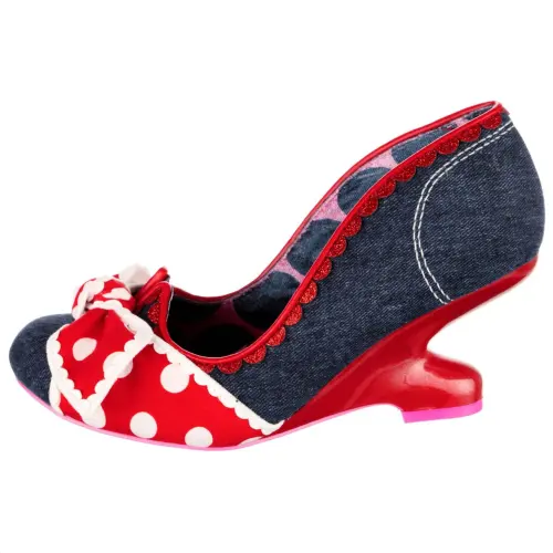 IRREGULAR CHOICE Comfortable Round Toe Irregular Heel High Heels 6.9cm Women's Blue Red