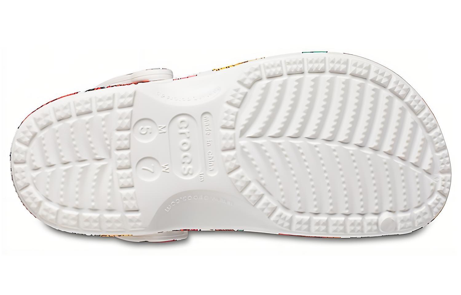 Crocs Beach White Flowers Sandals 'White Red Green'