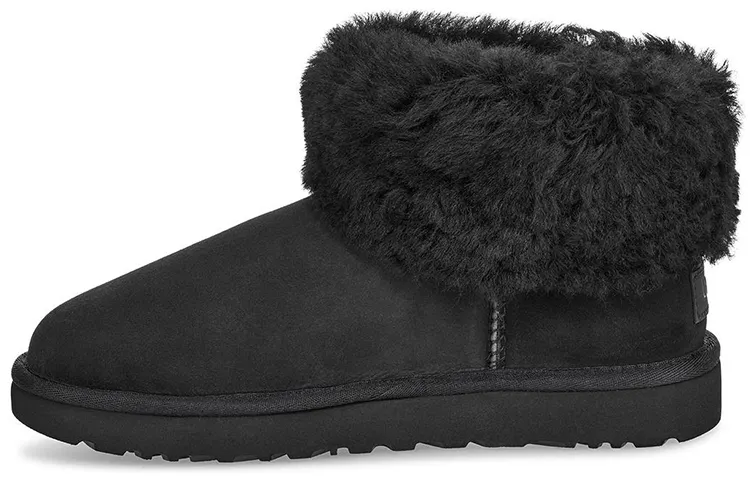 UGG Classic Mini Fluff Fleece Lined Black Women's