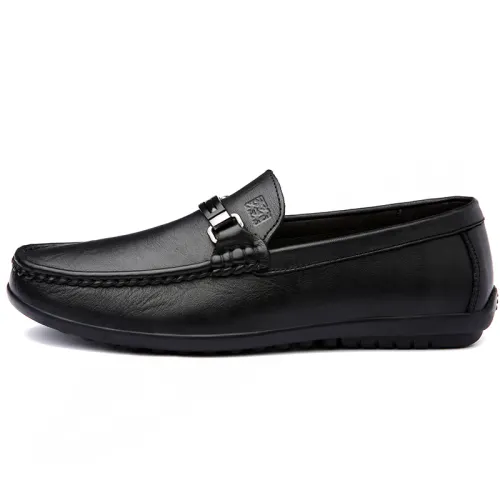 Mulinsen first-layer cowhide, trendy and fashionable, business British style, 46 large size, genuine leather soft sole, Loaf leather shoes, daily commuting, slip-ons, beanie shoes, men's style