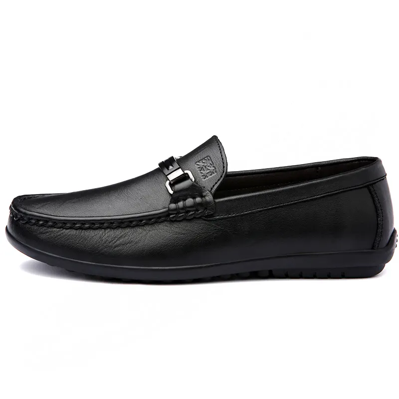 Mulinsen first-layer cowhide, trendy and fashionable, business British style, 46 large size, genuine leather soft sole, Loaf leather shoes, daily commuting, slip-ons, beanie shoes, men's style