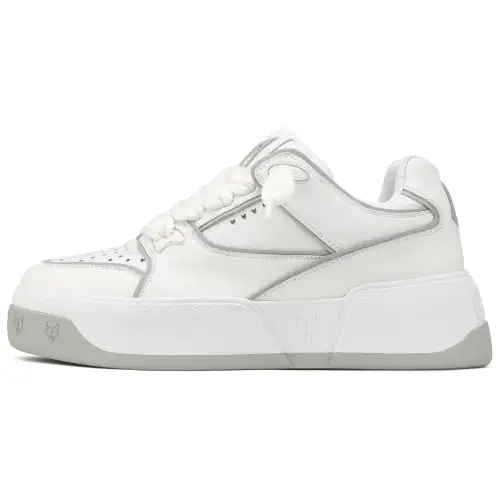 Naked Wolfe Kash Leather Slip Resistant Slip Resistant Low top Skateboard Shoes Men's White