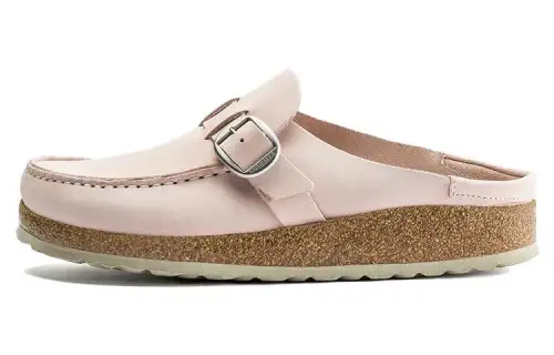 Birkenstock Buckley Cow Suede Closed Toe Slippers Women's Pink Narrow