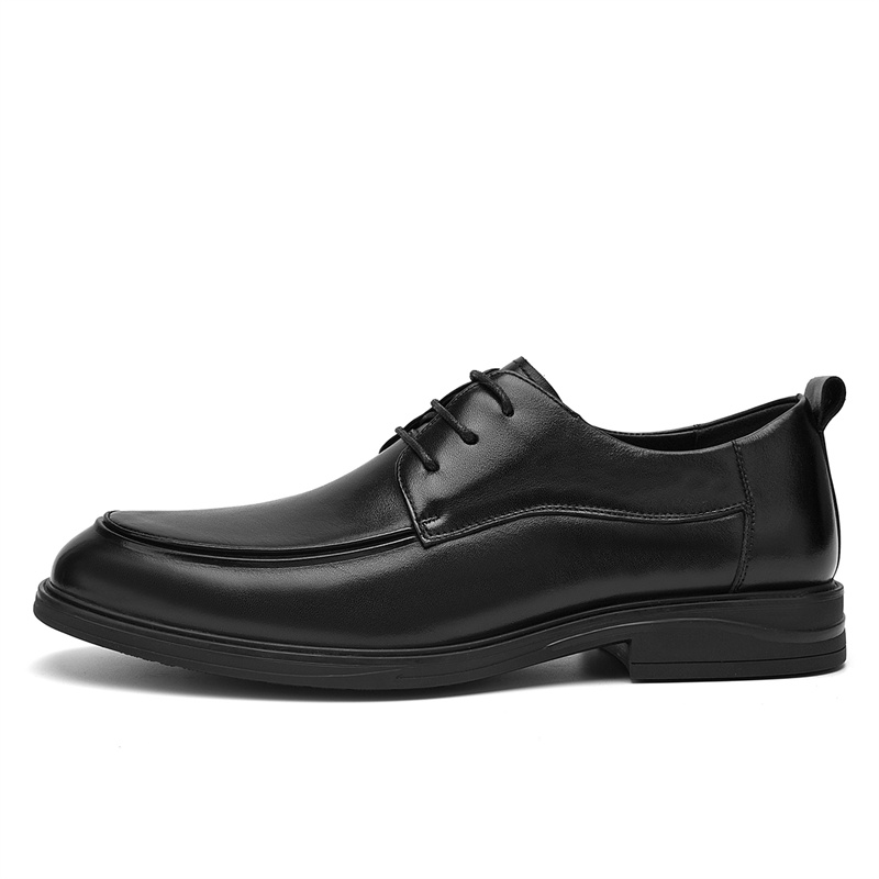 SEPTWOLVES cow leather business style classic retro comfortable and wear-resistant formal leather shoes men's black