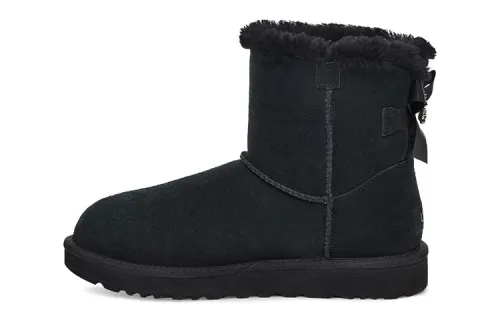 UGG Mini Bailey Brooch Fleece Lined Black Women's
