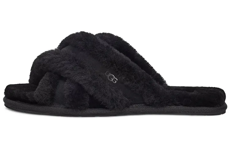 UGG Fleece Lined Thermal Mules Slide Slippers Women's Black