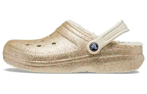 Crocs Classic Glitter Lined Clogs 'Gold'